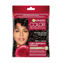 Garnier - Coloration semi-permanente sans ammoniaque Color Shampoo Retouch Color Sensation - 3.0 : Châtain foncé