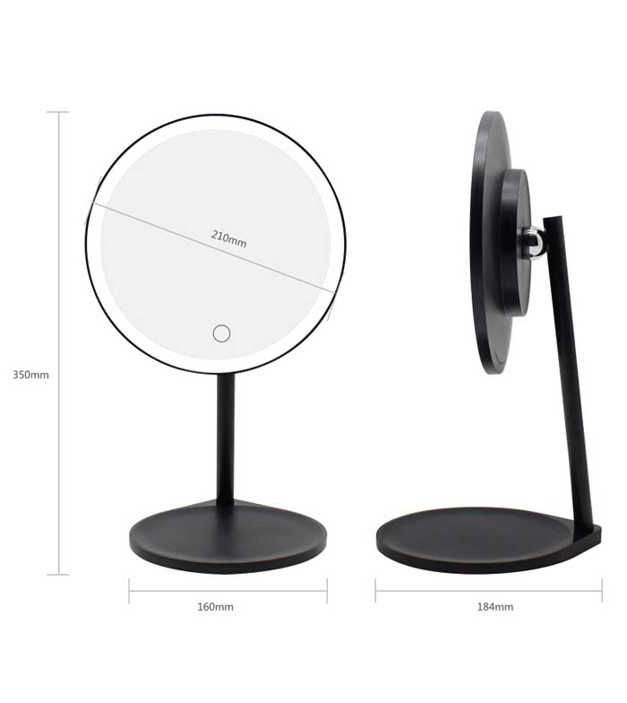 XJYDNCG Miroir De Courtoisie Voiture avec 60 lumières à LED Miroir - Miroir  de Maquillage avec Interrupteur Tactile(black) - Cdiscount Maison