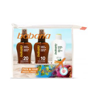 Babaria - Pack voyage - Huile solaire SPF20 + Huile solaire SPF10 + After sun