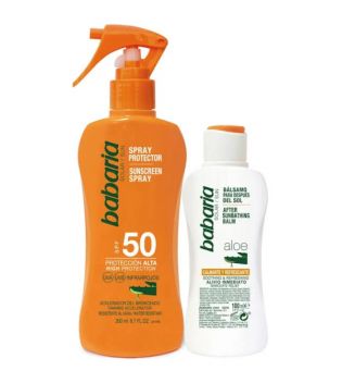 Babaria - Crème solaire en spray SPF50 à l'aloès + After Sun