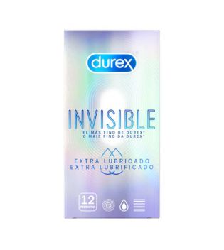 Durex - Préservatifs Invisibles Extra Lubrifiés - 12 unités