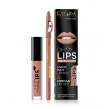 Eveline Cosmetics - Ensemble pour les lèvres Oh! My Lips Matt Lip Kit - 08: Lovely Rose