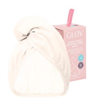 GLOV - Serviette turban en satin et tissu - Beige