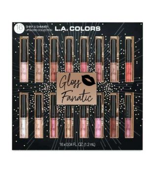 L.A Colors - Lot de 16 brillants à lèvres Gloss Fanatic