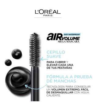Loreal Paris - Mascara Air Volume Mega Mascara Waterproof - 01: Black