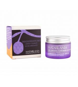 Matarrania - Crème déodorante sans bicarbonate Bio 30ml - Citron et thym
