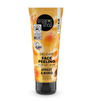 Organic Shop - Peeling doux visage peaux sèches - Pêche et Mangue