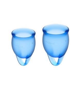 Satisfyer - Kit coupe menstruelle Feel Confident  (15 + 20 ml) - Bleu foncé
