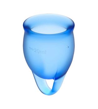 Satisfyer - Kit coupe menstruelle Feel Confident  (15 + 20 ml) - Bleu foncé