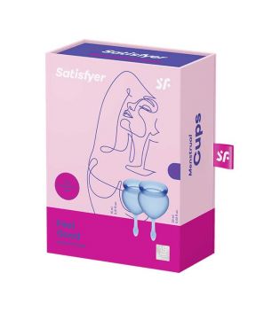 Satisfyer - Kit Coupe Menstruelle Feel Good (15 + 20 ml) - Bleu Foncé
