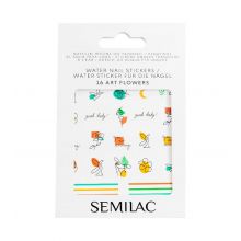 Semilac - Stickers pour ongles à base d'eau - 16: Art Flowers