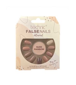 Technic Cosmetics - Faux ongles False Nails Almond - Nude Rainbow