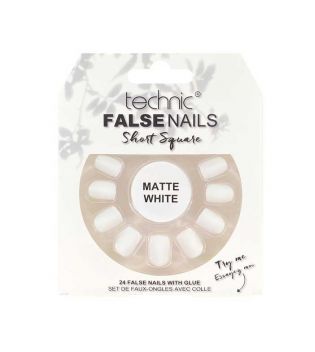Technic Cosmetics - Faux Ongles False Nails Short Square - Matte White