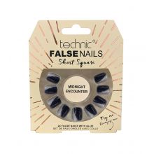 Technic Cosmetics - Faux Ongles False Nails Short Square - Midnight Encounter