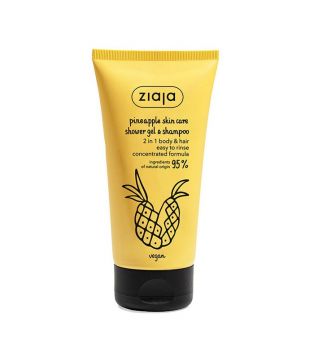 Ziaja - Gel douche et shampoing 2 en 1 à la caféine - Ananas